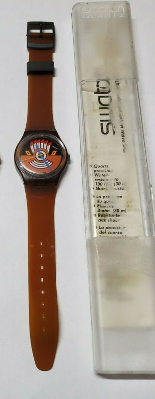 Vintage 1986 Swatch Watch 6415 - P 755 Swiss W/ Band