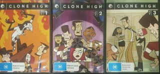 Clone High Vol 1 2 & 3 Rare Dvd Complete Set Comedy Cartoon Animation Tv Series