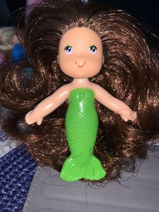 Vintage 1979 Kenner Sea Wees Shelly 4 Inch Doll Green Mermaid Brown