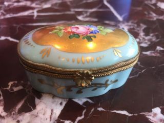 Antique Limoges Hand Painted Porcelain Trinket Box