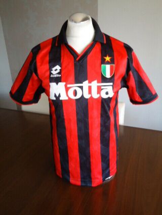 Ac Milan 1993 Lotto Home Shirt Medium Adults Rare Vintage Motta Acm