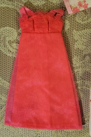 Vintage Barbie Julia 1968 Hot Pink Fantasy Gown 1754 Dress Only Minty Rare Htf