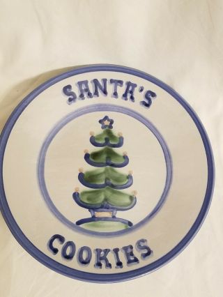 M.  A Hadley Pottery 9 " Cookies For Santa Plate Rare