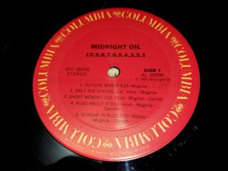 Midnight Oil - 10,  9,  8,  7,  6,  5,  4,  3,  2,  1 - RARE PROMO 1982 Columbia Records BFC 38996 3