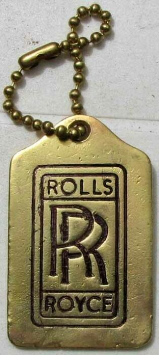 Rare Early Brass Rolls Royce Co.  Check Tag Or Keychain L@@k G389