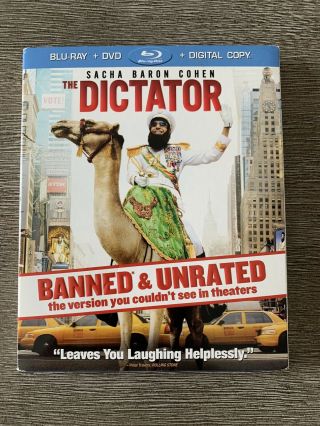 The Dictator (blu - Ray/dvd,  2012,  2 - Disc Set) With Rare Oop Slipcover