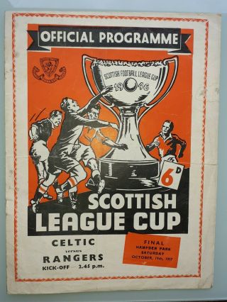 Rare Celtic V Rangers League Cup Final 1957.  Famous 7 - 1 Game