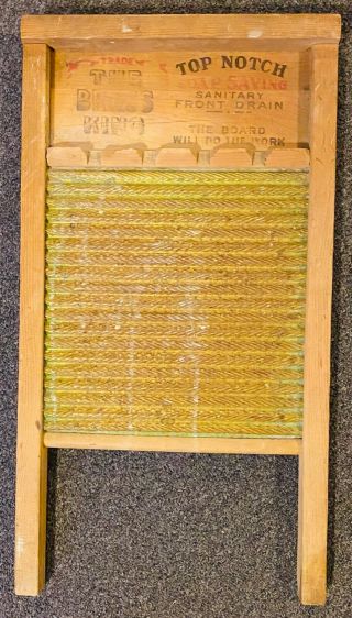 Vintage Antique National Washboard Co The Brass King No.  801 Old 24 " X 13 "