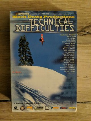 Mack Dawg Technical Difficulties Snowboarding Video Rare Film Movie Vhs