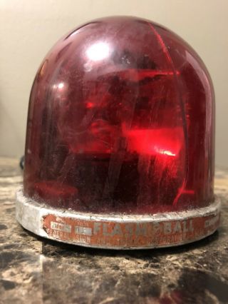 Federal Signal Vintage Flashball Light Rare Red Bulb Emergency Fire Police