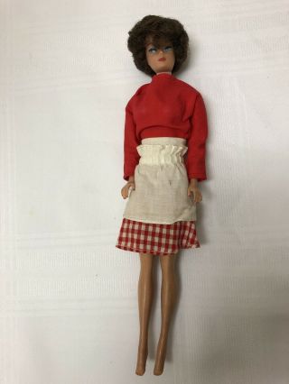 Vintage 1962 Midge Barbie Doll Mattel Brunette Bubble Hair Cut