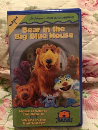 Bear In The Big Blue House Volume 1 (vhs,  1998) Rare Htf Blue Hard Clamshell