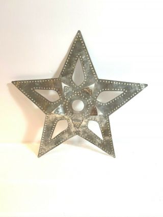 Antique Tin Christmas Star 10 " Tree Topper /primitive - Rustic - Vintage - Country