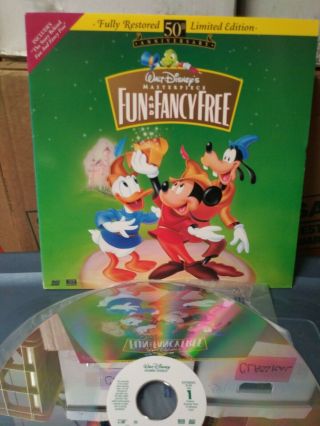 Fun And Fancy Walt Disney Laserdisc Video Vintage Rare