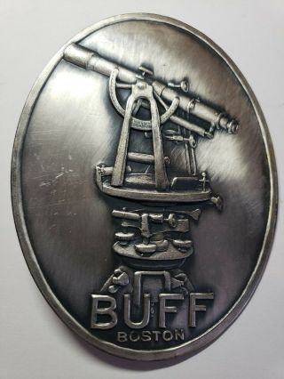 Rare Antique Buff & Buff Boston Surveying Transit Truck Emblem Old Stock