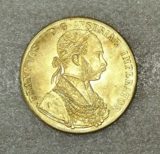 Imperial Austro - Hungarian Empire 4 Ducat 1878 Rare.  Duplicate Not Gold