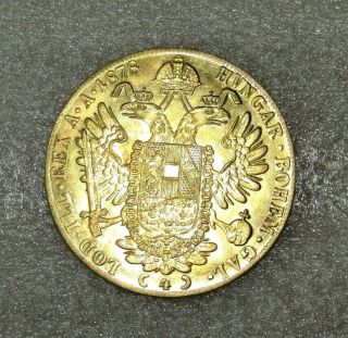 Imperial Austro - Hungarian Empire 4 ducat 1878 rare.  DUPLICATE Not GOLD 2