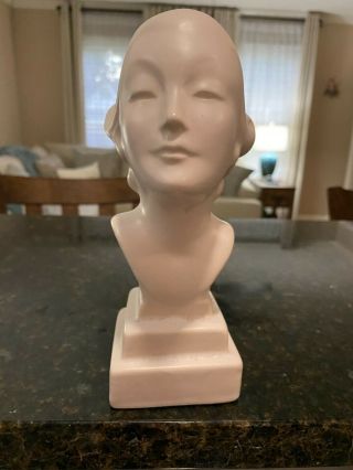 Vintage,  Rare,  Art Deco Ceramic Bust Of Woman