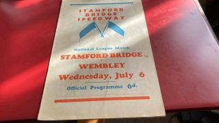 Stamford Bridge V Wembley Lions - - Speedway Programme - - - 6th July 1932 - - Rare