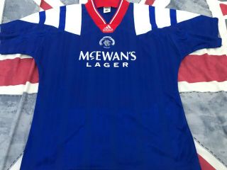 Rare 1992 - 1994 Glasgow Rangers Home Shirt Large Adults