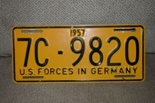 Rare 1957 U.  S.  Forces In Germany License Plate