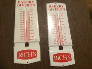 Rich’s Metal Thermometer Sign,  Bakery Division Vintage Rare Two For One Price