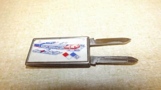 Vintage Money Clip Folding Knife 2 Blades Advertising Trucking Japan Rare