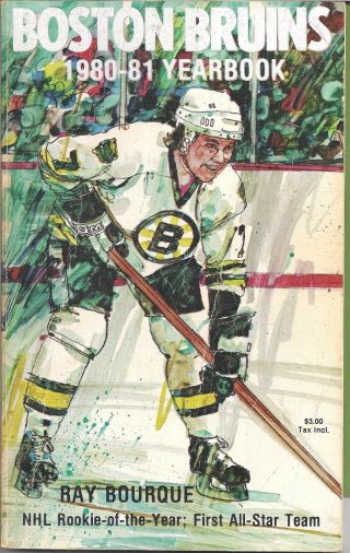 Ray Bourque Boston Bruins 1980 - 1981 Yearbook Rare Hall Of Famer