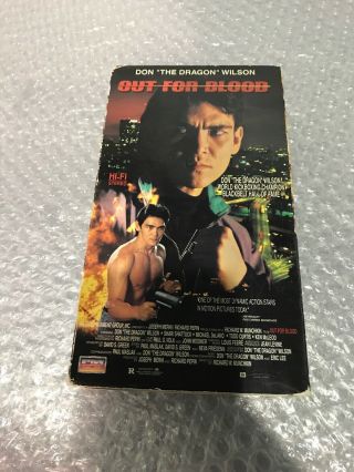 Out For Blood 1993 Vhs Don " The Dragon " Wilson Pm Home Video Rare Oop