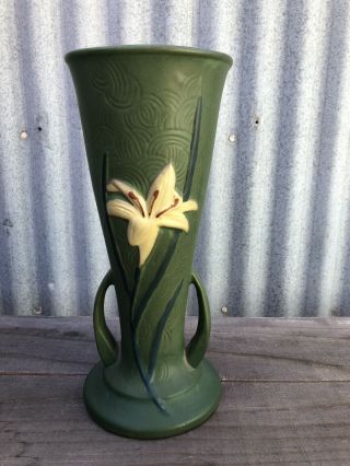 RARE VINTAGE Roseville Art Pottery Zephyr Lily Tall Vase 136 - 12” 3
