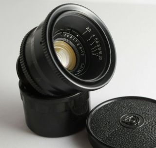 Rare Black Jupiter - 12 F/2.  8 35mm Lens M39 Zorki Leica Ltm Russian W/caps N901707