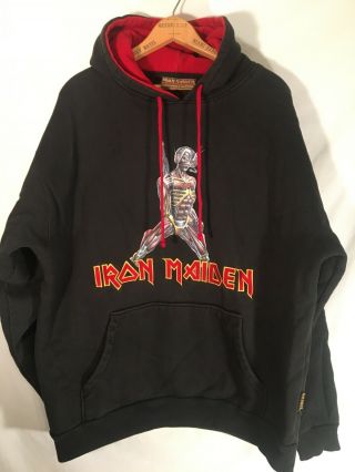 Rare Xl Iron Maiden Somewhere In Time Embroidered Dragonfly Hooded Sweatshirt