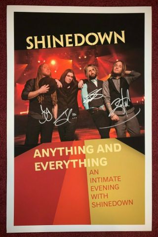 Shinedown Hand Signed Rare Poster Acoustic Tour Sound Of Madness