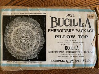Antique Bucilla Floral Pillow Top Kit 1923 Complete Exc