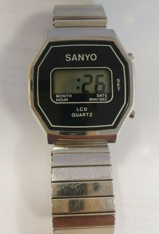 Vintage Sanyo 1970 ' s LCD Digital Watch 3