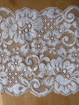 Vintage White Stretch Lace Fabric Trimmings /crafting/lingerie - L47