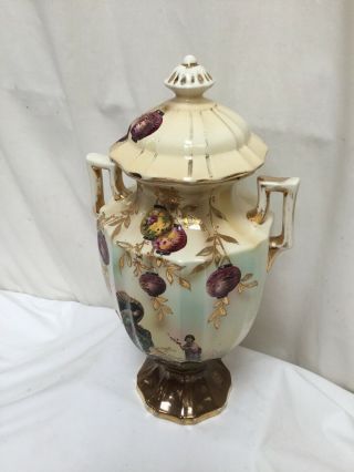Large Vintage Chinese Oriental Patterned Vase with Lid stamped Olympic 2