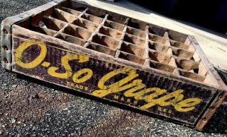 Very Rare Vintage 1947 O - So Grape Wood Soda Pop Crate 30 Dividers