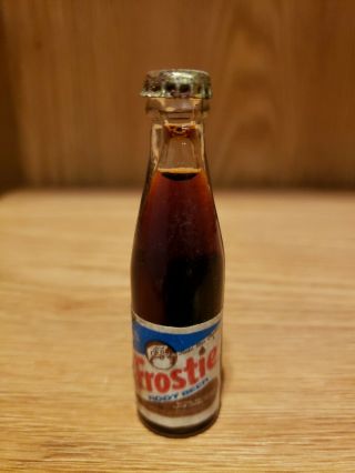 Rare Vintage Glass Frostie Root Beer Soda Pop Miniature Mini Bottle Magnet
