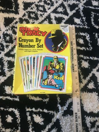 VINTAGE RARE HTF CRAFTHOUSE DICK TRACY CRAYON BY NUMBER Unique 2