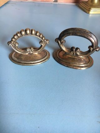 Two Antique English Silver Plated Dome Meat Cover Or Tureen Handles