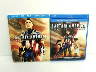 Captain America The First Avenger (blu - Ray,  Dvd) W/ Oop Rare Best Buy Slipcover