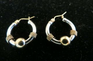 Cape Cod 14k Gold And Sterling Earrings,  Unusual Rare Different From Others