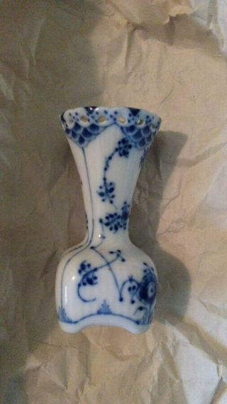 Royal Copenhagen Porcelain Blue Fluted Full Lace Bud Vase Denmark 1161 Rare