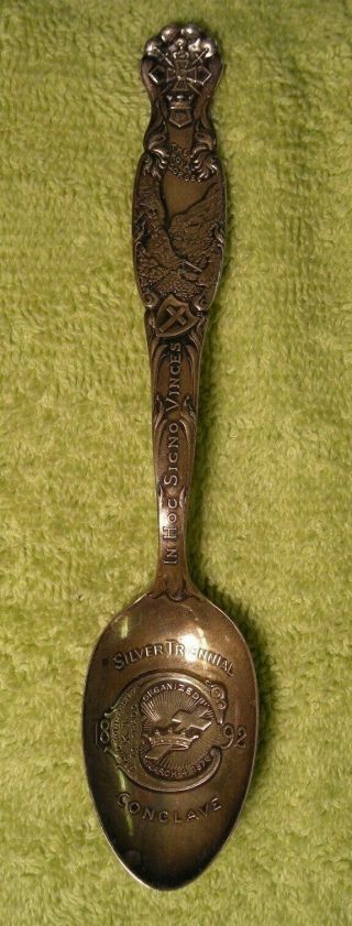1892 Royal Gorge Knights Templar Sterling Silver Spoon Silver Triennial Conclave