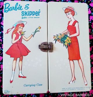 Rare Barbie & Skipper Doll Tan Spp Case Htf Vintage 1960 