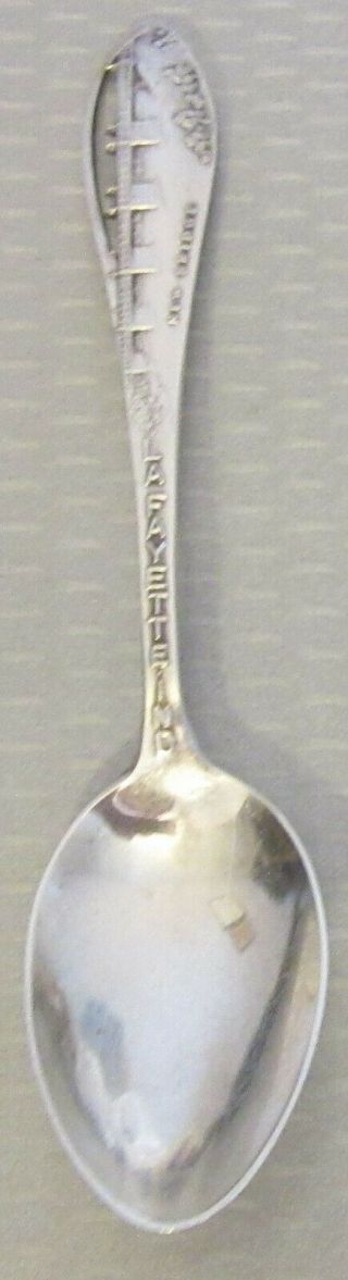 Antique Robbins Lafayette Ind Sterling Souvenir Spoon Bridge Cutout Handle