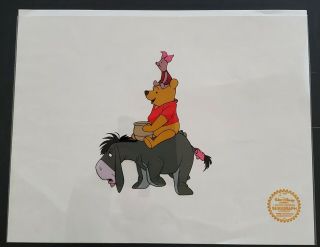 Walt Disney Winnie The Pooh And The Blustery Day Serigraph Cel 1968 Antique