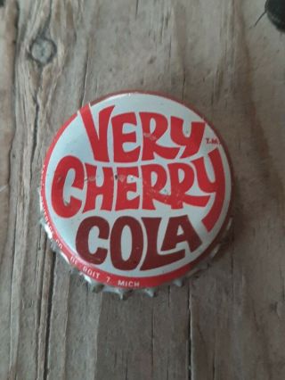 Rare Faygo Very Cherry Cola Retro Cork Bottle Caps Detroit Michigan Red White