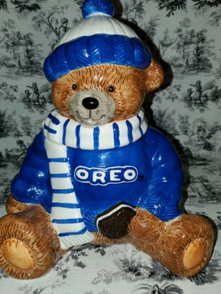 Rare Oreo Teddy Bear Cookie Jar 2001 Nabisco Edition Almost Vintage